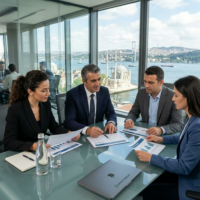 Soyut portal motifli yatırım görseli